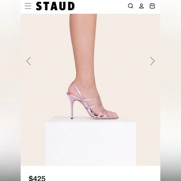 NEW STAUD lilac anise cage satin heel